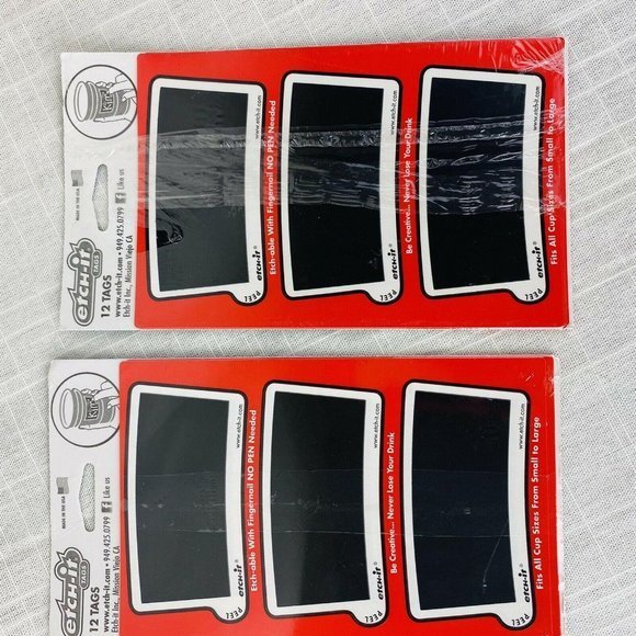 Etch-it‎ Party Cup Tags 2 packages of 12 Multi-Use - Picture 3 of 3